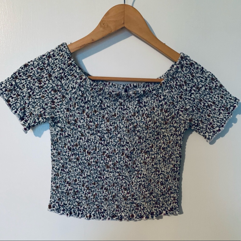 Shirred Floral Midrise Top